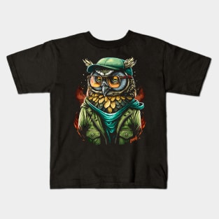 Graffiti Hipster Owl Graphic by gnarly Kids T-Shirt